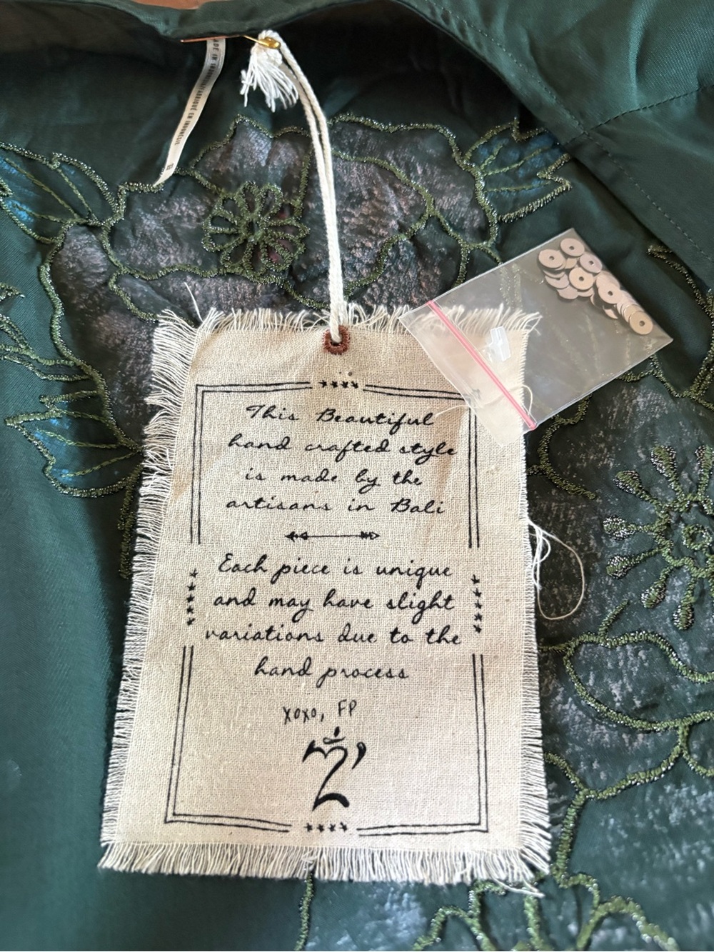 Free People Dark Green Sequined Kimono - Picture 8 of 9
